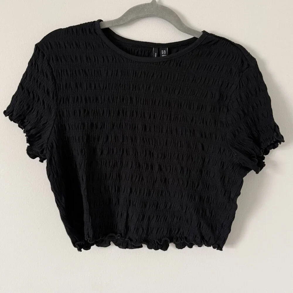 Vero Moda Scarlett Short Sleeve Smocked Crop Top Size XL - Picture 2 of 5